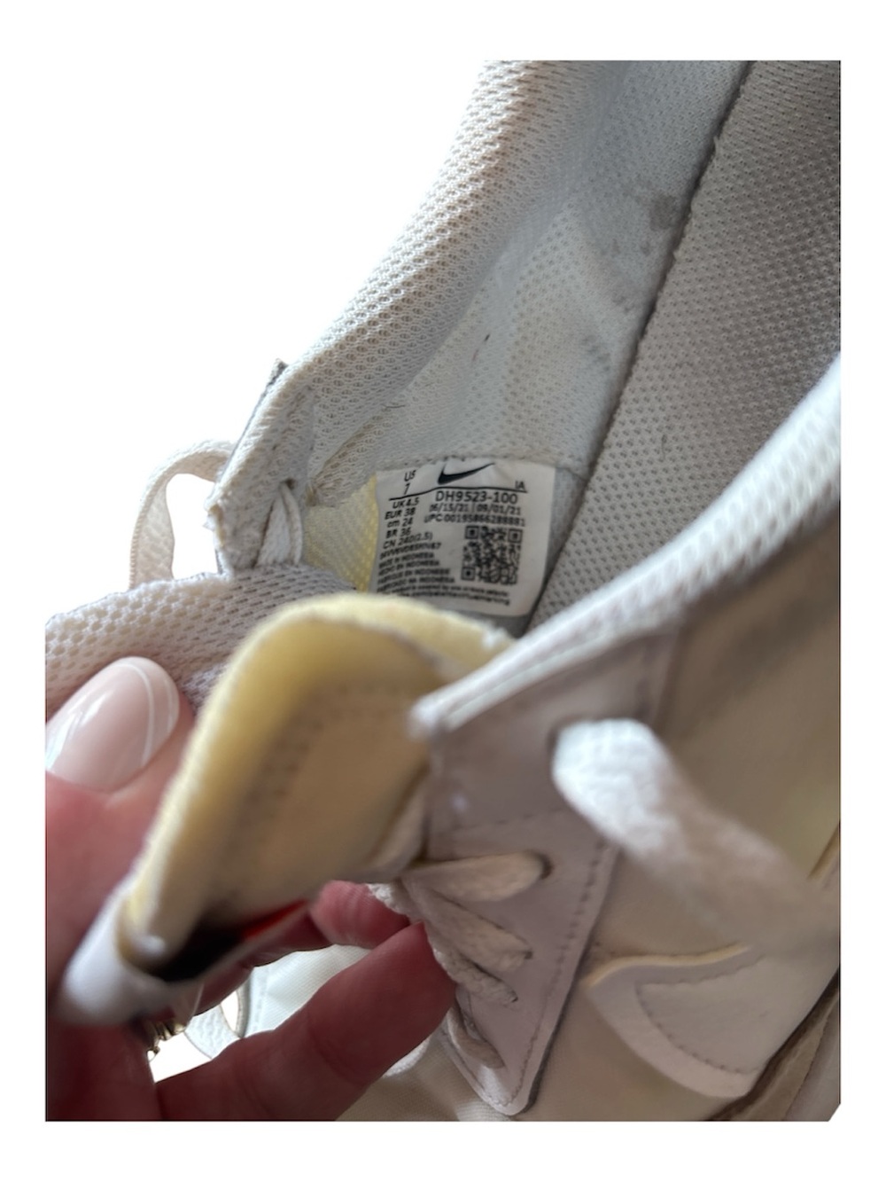 Nike Shoes Womens 7 Waffle Debut Athletic Running Sneakers White Suede Lace Up - Picture 7 of 7